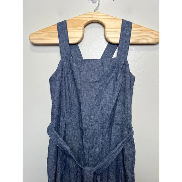 Banana Republic Blue Linen Blend Wide Leg Jumpsuit Size 10 NWT - Picture 3 of 7